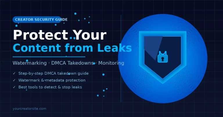 OnlyFans leak protection guide showing a shield and lock icon for content creators