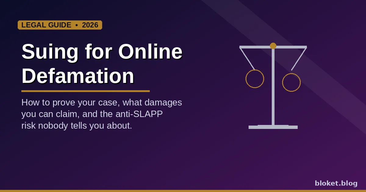 Suing for online defamation — legal guide covering elements, steps, and defenses for filing a claim